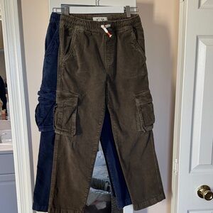 2 for 1, Mini Boden Kids Cargo Pants in Brown and Navy.